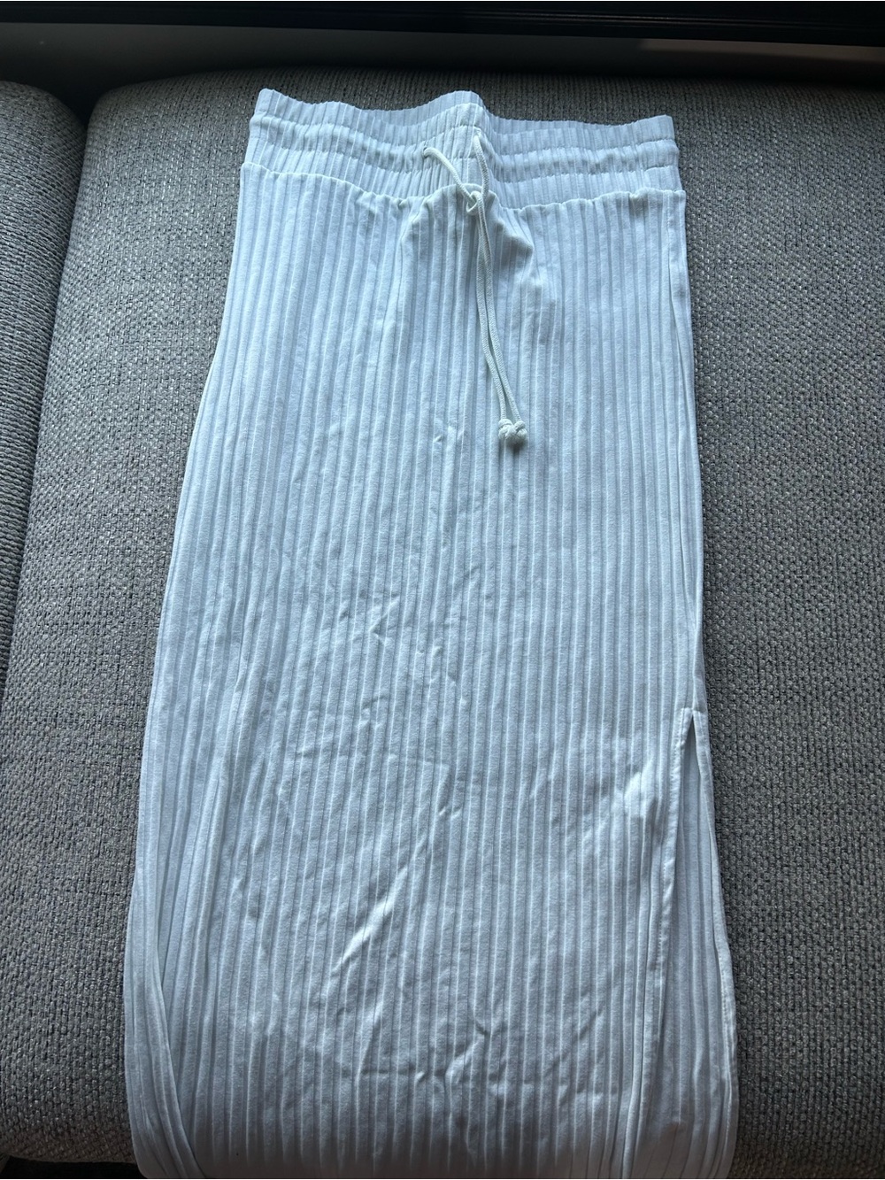 Universal Thread White Ribbed Drawstring Maxi Skirt